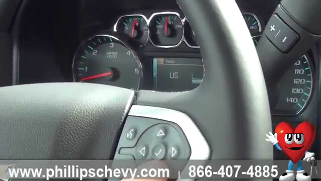 2015 Chevy Silverado steering wheel DIC control button layout with ODO display example