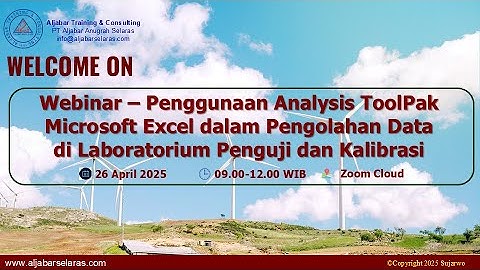 Webinar – Pengolahan Data Statistik pada Laboratorium Menggunakan Analysis ToolPak Ms Excel