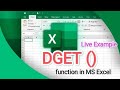 DGET function in MS Excel - learn with live Example