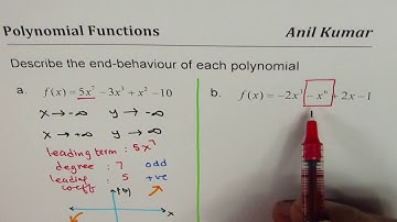 Describe End Behaviour of Polynomial Function from Equations - EDEXCEL - GCSE - SAT