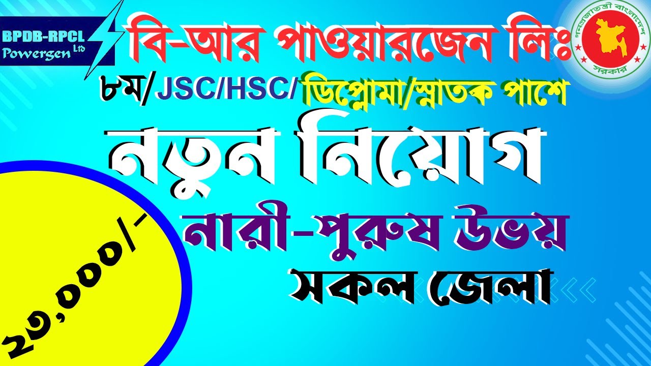 BR Powergen Ltd job circular 2023বিআর পাওয়ারজেন লিমিটেড নিয়োগ