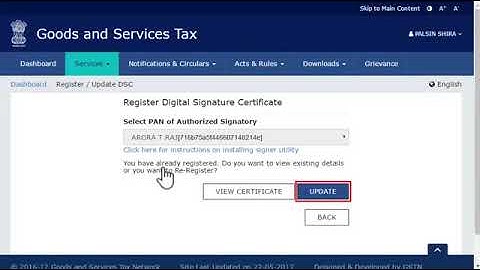 How to Update  DSC on GST Portal