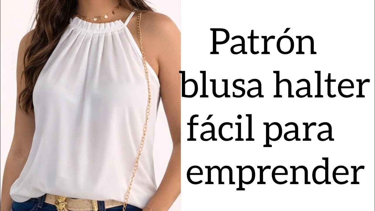 Patrón de la blusa halter con pliegues y talla XS comienza hoy😱