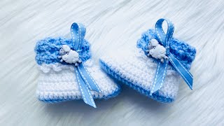 How to Crochet Easy Baby Booties or Baby Shoes part of the Leo Snowdrop Baby Set How to Crochet Easy Baby Booties or Baby Shoes part of the Leo Snowdrop Baby Set