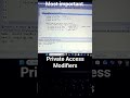 Private Access Modifiers !!! Using#java programs#logicbuildinglogicbuilding