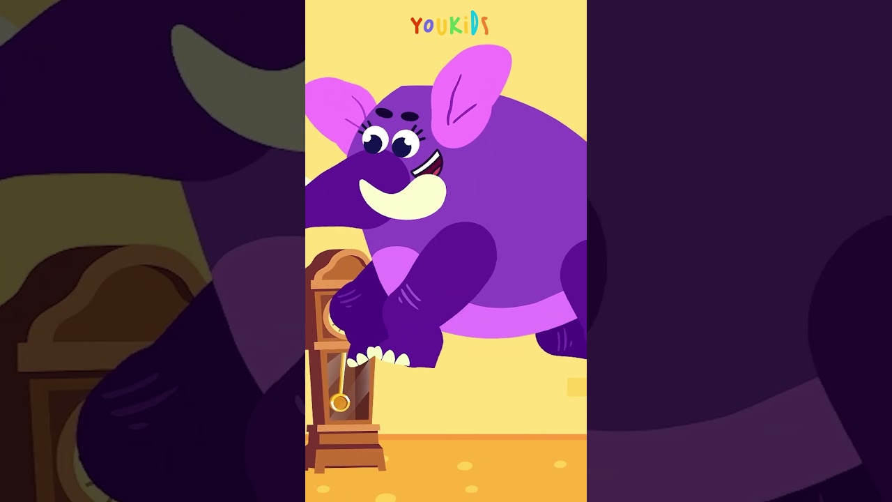 Hickory Dickory Dock | The Elephant Climb on the Clock 🕰️