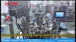 automatic liquid filling sealing machine for plastic cup