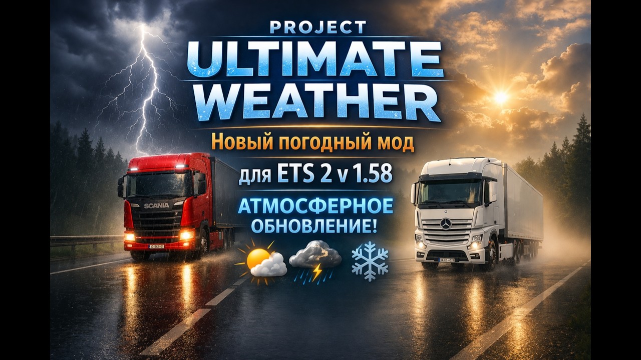 Project Ultimate Weather "Атмосферное обновление" для ETS 2 v 1.58 # ...