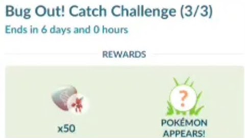 Bug Out! Catch Challenge Timed Research Completed in Pokemon Go!¹