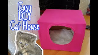 Easy DIY Cat House ( cardboard + old t-shirt)