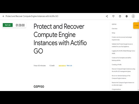 Protect and Recover Compute Engine Instances with Actifio GO [GSP930] Qwiklabs | info tech anuj 2022