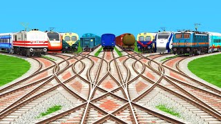 High speed Indian Trains crossing By Amazing Diamond Railroad Forked Tracks/train games for toddlers screenshot 4