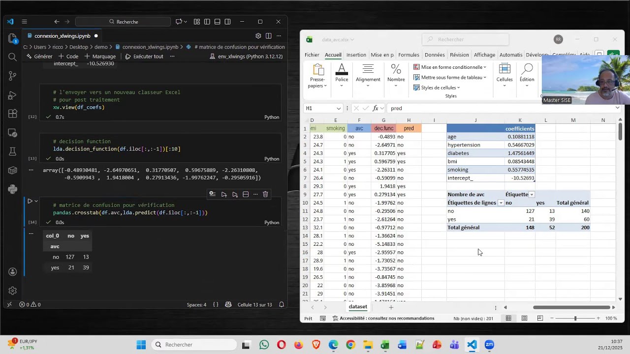 Connexion entre Python (notebook) et Excel via « xlwings »