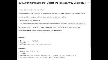 Leetcode 2009 | Minimum Number Of Operations to make array Continuos | Java Solution | 10th Oct 2023
