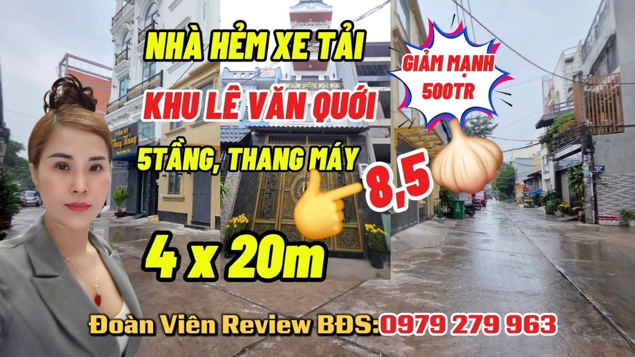 🏡🚘Bán Nhà Đường Lê Văn Quới, DT: 80m2, 5Tầng, 5PN, 6WC, Thang máy, Giá: 8,5TỶ,  LH: 0979 279 963