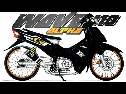Vẽ Xe Độ || Vẽ WAVE alpha 110 || Cách Vẽ Xe WAVE 110 Độ kiếng || สอนวาด ...