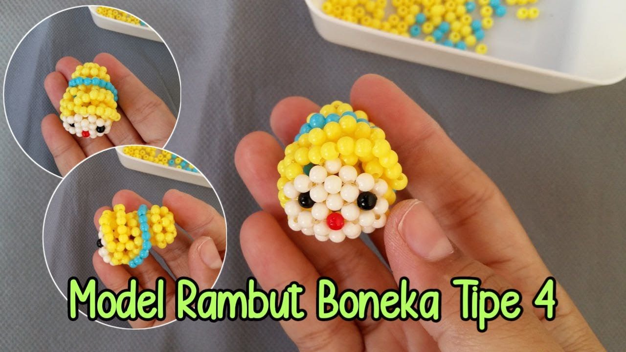 Model Rambut Boneka Manik Manik Tipe 4 // DIY BEADS // Beaded Doll ...