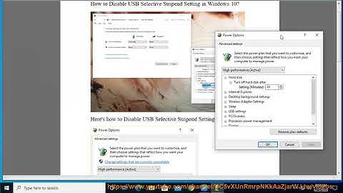 Disable USB Selective Suspend Setting in Windows 10