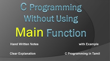 C Programming Without Using Main Function  | C Programming Tamil | C Programming without Main()