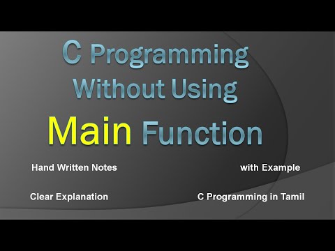 C Programming Without Using Main Function  | C Programming Tamil | C Programming without Main()