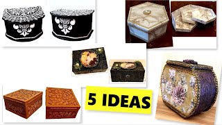 DIY/5 Best cardboard boxes ideas/ Jewelry Boxes /Cardboard craft