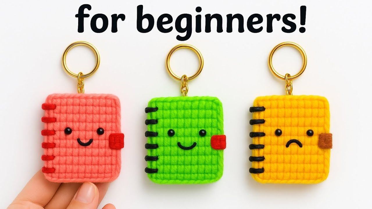 How to crochet for beginners!😱cut crochet keychain tutorial#books #diy #crochetpatterns 