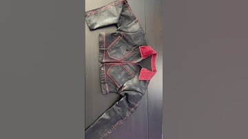 Turning jeans into a denim jacket✂️✨ #sewing #art #thriftflip #upcycle #fashion