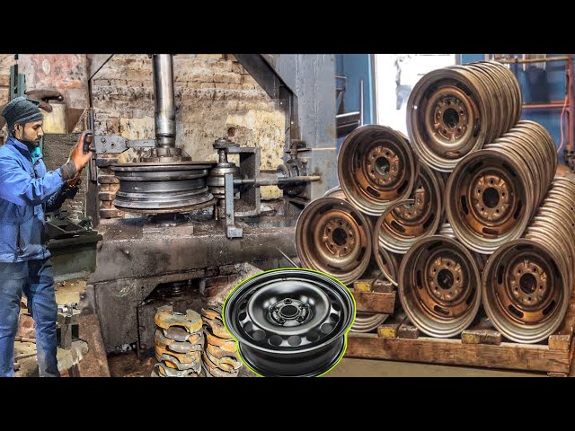 Manufacturing vehicles iron wheel Rim in Factory | Production Process wheel Rim - производство колес class=