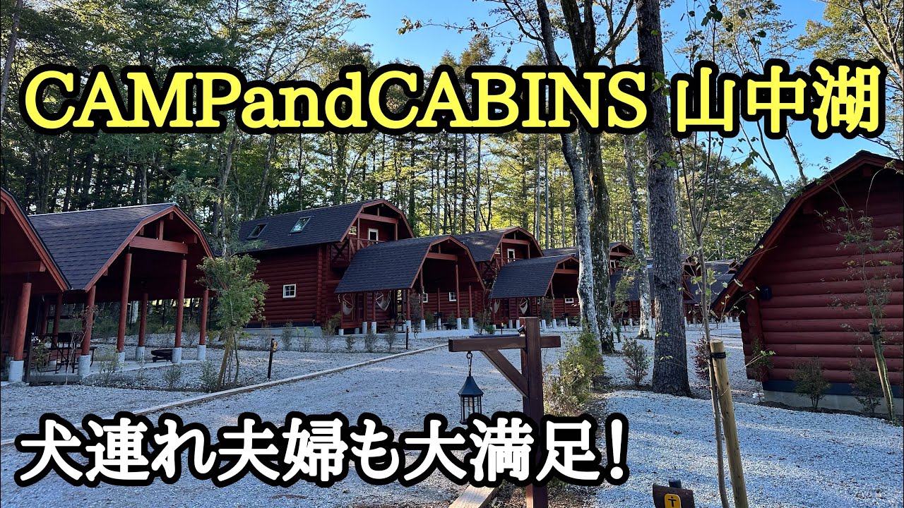 新しいキャンプ場🏕️CAMPandCABINS山中湖！犬連れ夫婦も超高規格なキャンプ場に大満足