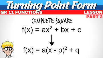Parabola Equation In Turning Point Form | Part 2 | Grade 11 Functions