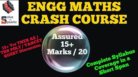 ENGINEERING MATHEMATICS CRASH COURSE ONLINE 2020 |TNEB AE / TRB POLYTECHNIC | TNEB AE EXAM DATE 2020