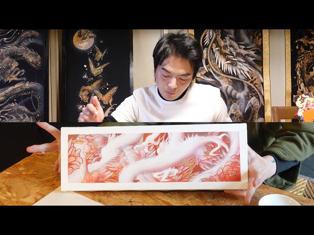 私流アクリル絵の具とエアーブラシで仕上げるテクニック 白龍と牡丹