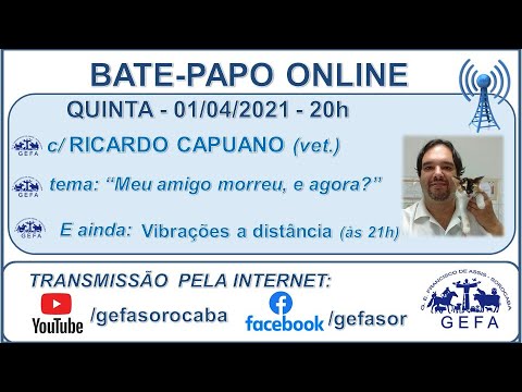 Assista: Bate-papo online - c/ RICARDO CAPUANO (01/04/2021)