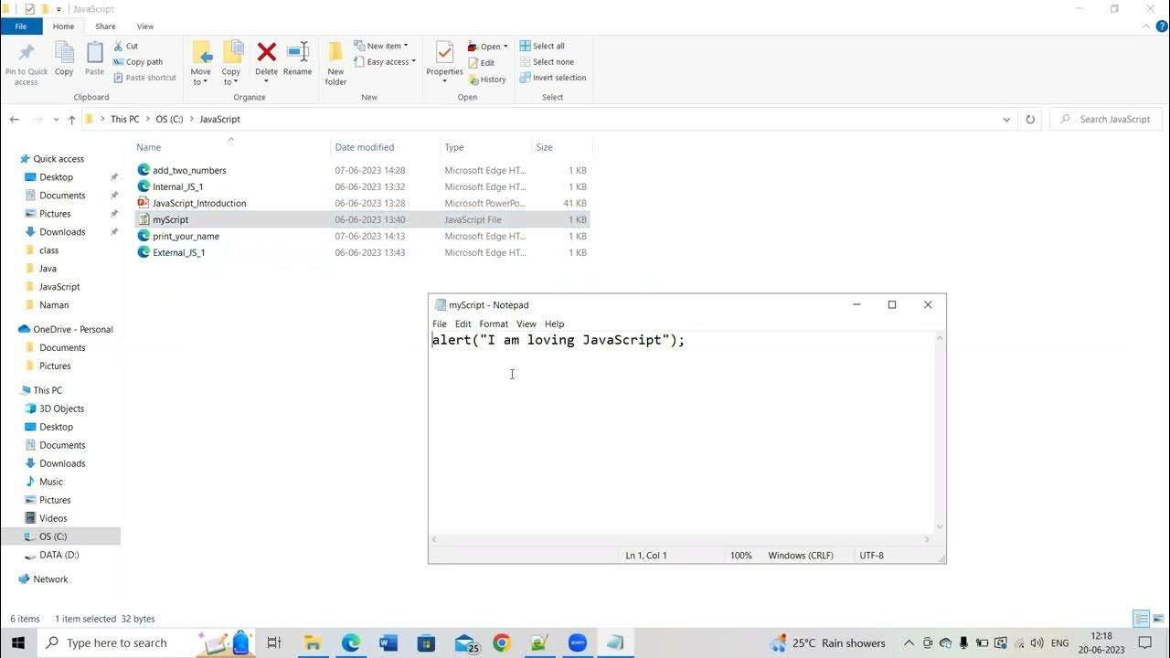Internal and External JavaScript - YouTube