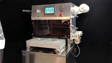 MAP-2 Modified Atmosphere Packing Machine , Vacuum food tray sealing machine with gas flushing