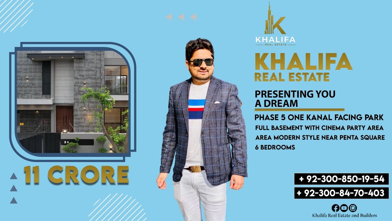 𝐊𝐡𝐚𝐥𝐢𝐟𝐚 𝐑𝐞𝐚𝐥 𝐄𝐬𝐭𝐚𝐭𝐞 & 𝐁𝐮𝐢𝐥𝐝𝐞𝐫'𝐬 presenting you 𝟏 𝐤𝐚𝐧𝐚𝐥 𝐌𝐨𝐝𝐞𝐫𝐧 𝐒𝐭𝐲𝐥𝐞 𝐇𝐨𝐮𝐬𝐞, in DHA phase 5, Lahore