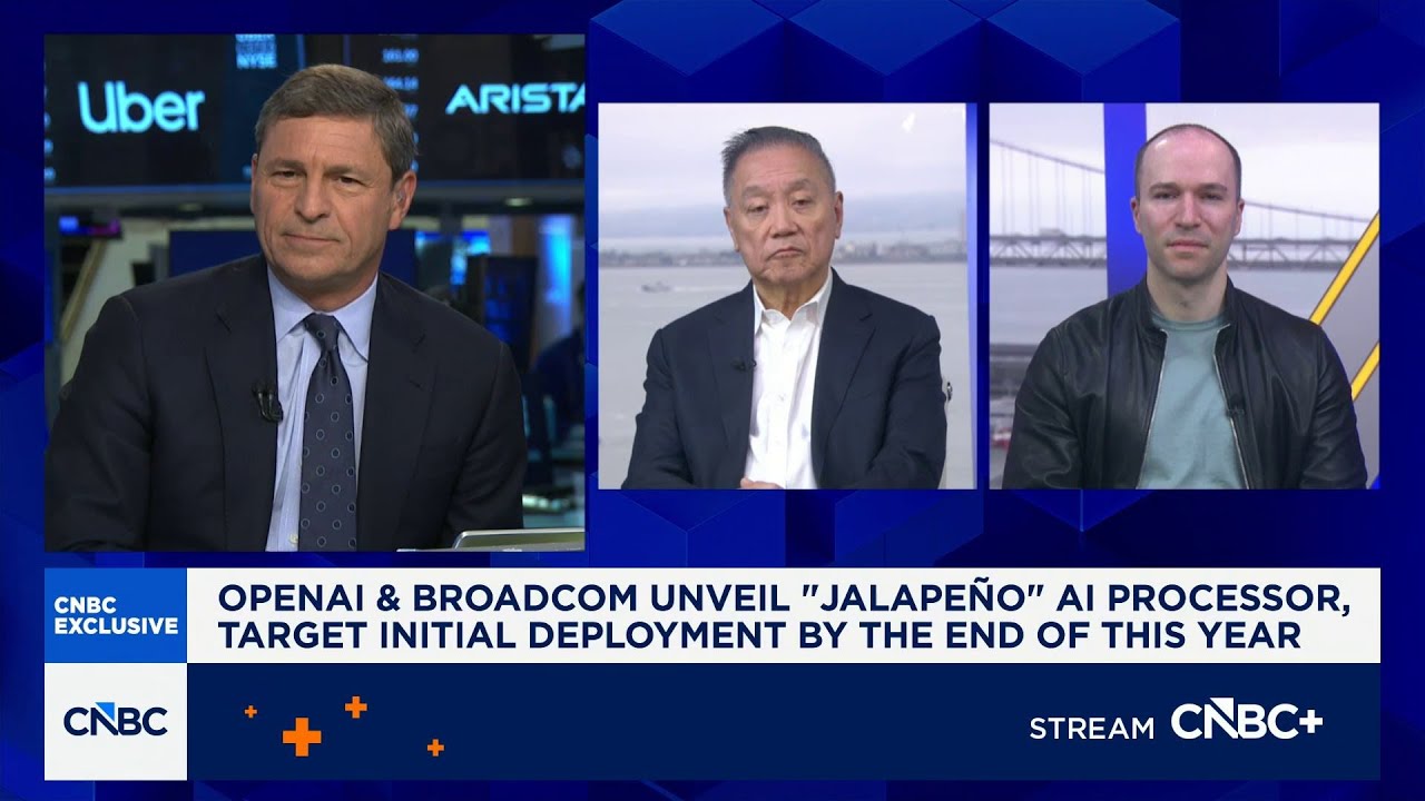 CNBC Television thumbnail about OpenAI and Broadcom's Jalapeno chip