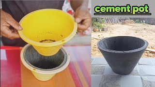 447 | easy process to make cement flower pot |