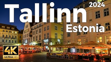 Tallinn, Estonia Evening Walking Tour 4k - With Captions