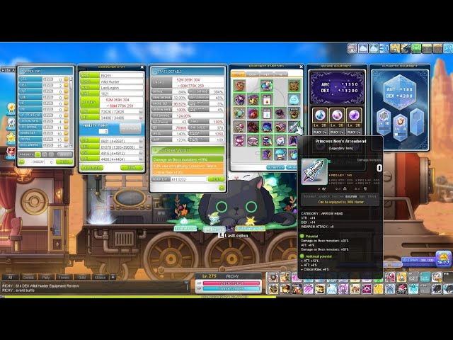 [MapleSEA Draco] 61k DEX Wild Hunter Equipment Review class=