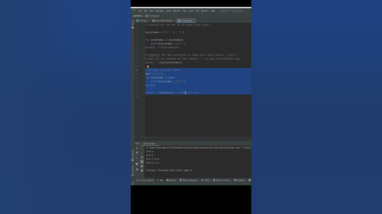 Programmierhäppchen - Übung: Einfache for-Schleifen in Python - YouTube