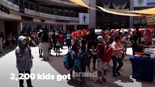WEB EXTRA: Shaq teams up with Zappos to donate shoes, school supplies to Las Vegas kids