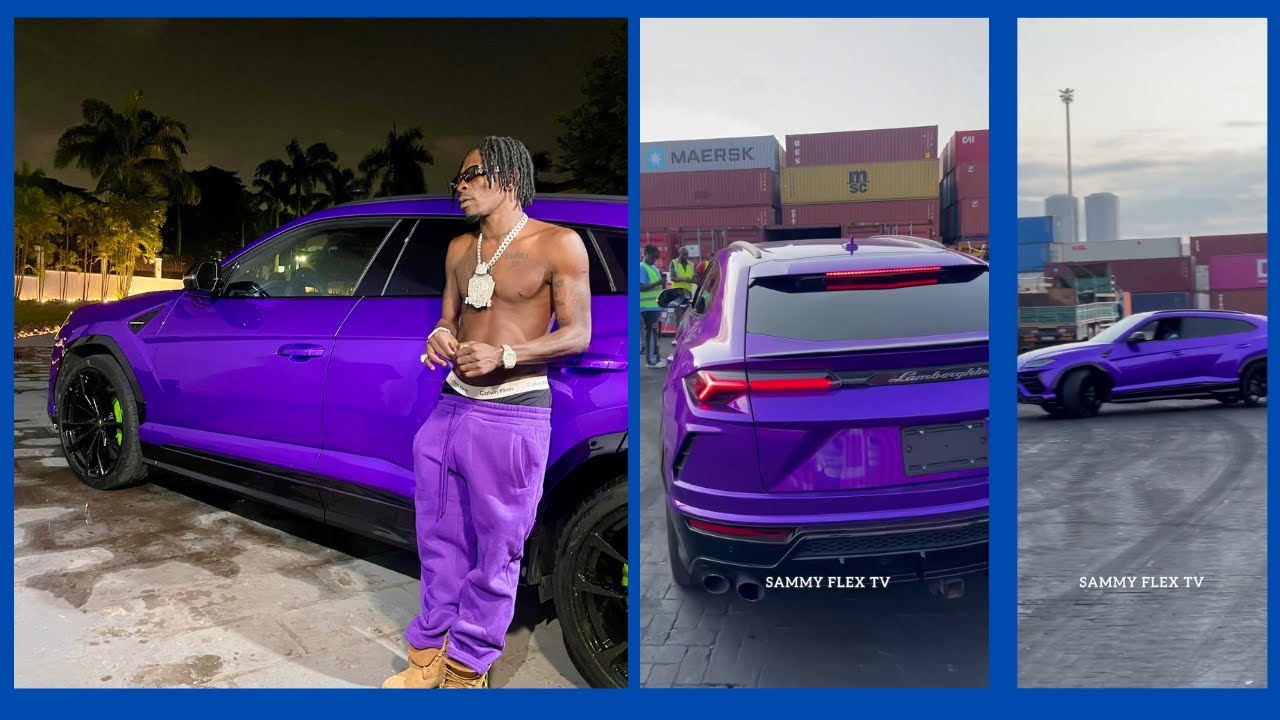 Exclusive Ride: Purple Lambo Moves from Tema Harbor to Shatta Wale’s Mansion
