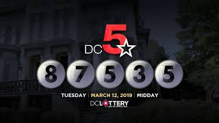 DC LOTTERY Midday 03/12/2019