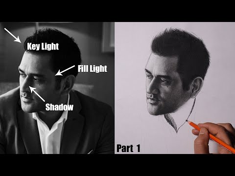 Portrait Drawing of Mahendra Singh Dhoni - Birthday Special | Portrait according to light #mahi