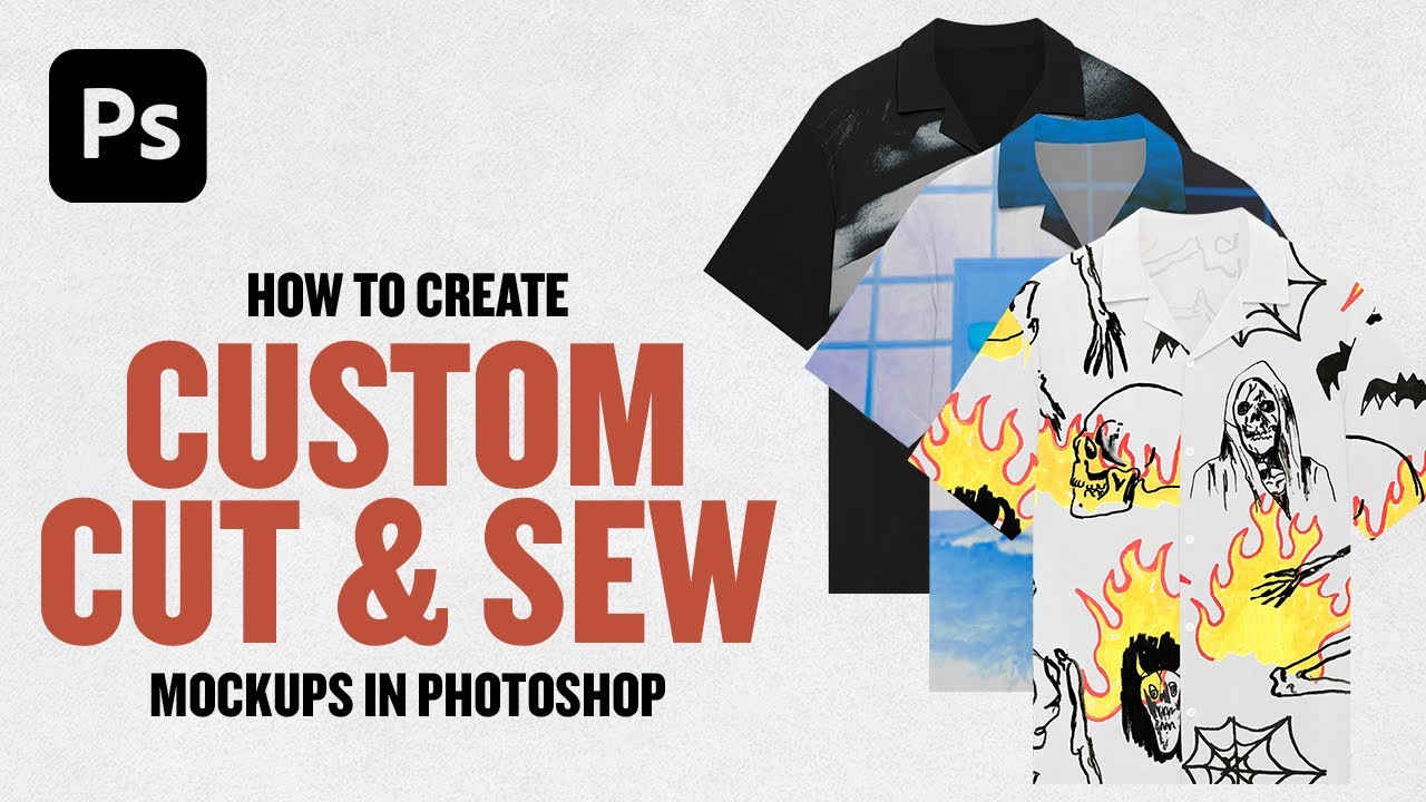 How To Create Custom CUT AND SEW Mockups Full PHOTOSHOP Tutorial