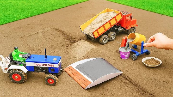 Build a Concrete Bridge Using Bricks | DIY Making Free Electricity from Water Science Project