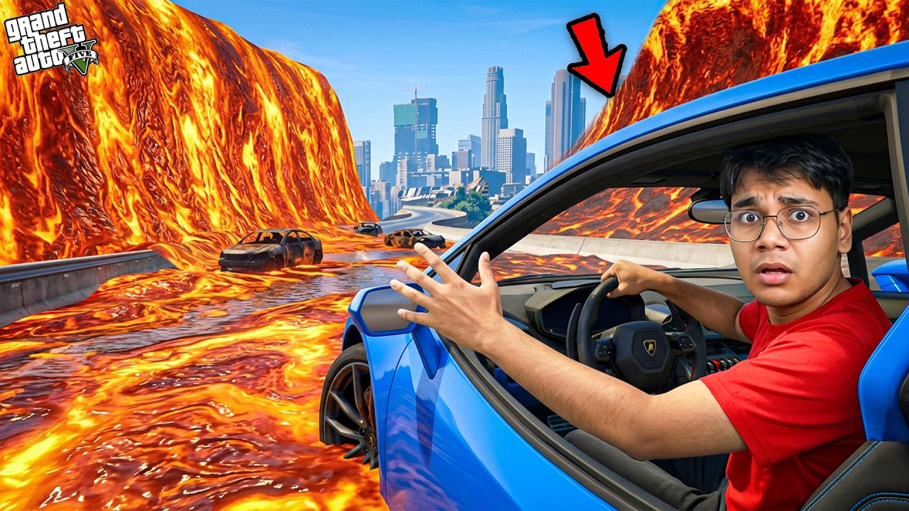 I Went Through The Insane Lava Flood In Los Santos In GTA 5 ! (GTA 5 Mods)