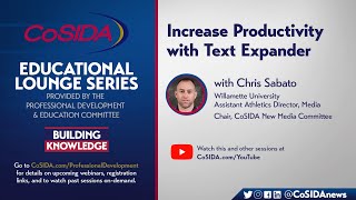 Text Expander App | CoSIDA Educational Lounge