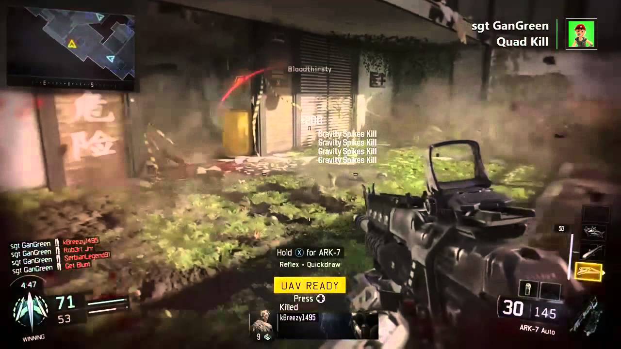 Black Ops 3 Gravity spikes QUAD kill